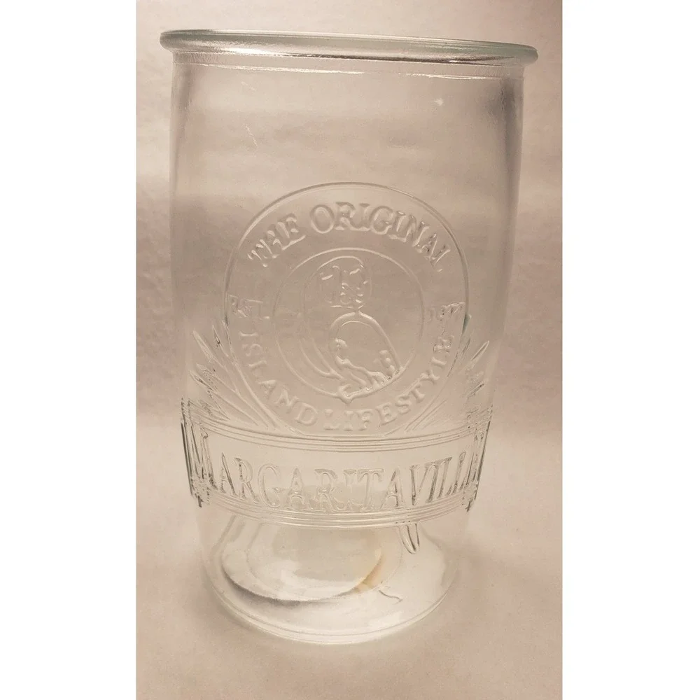Margaritaville Highball Glass 20oz Embossed Parrot Island Lifestyle Clear Glass